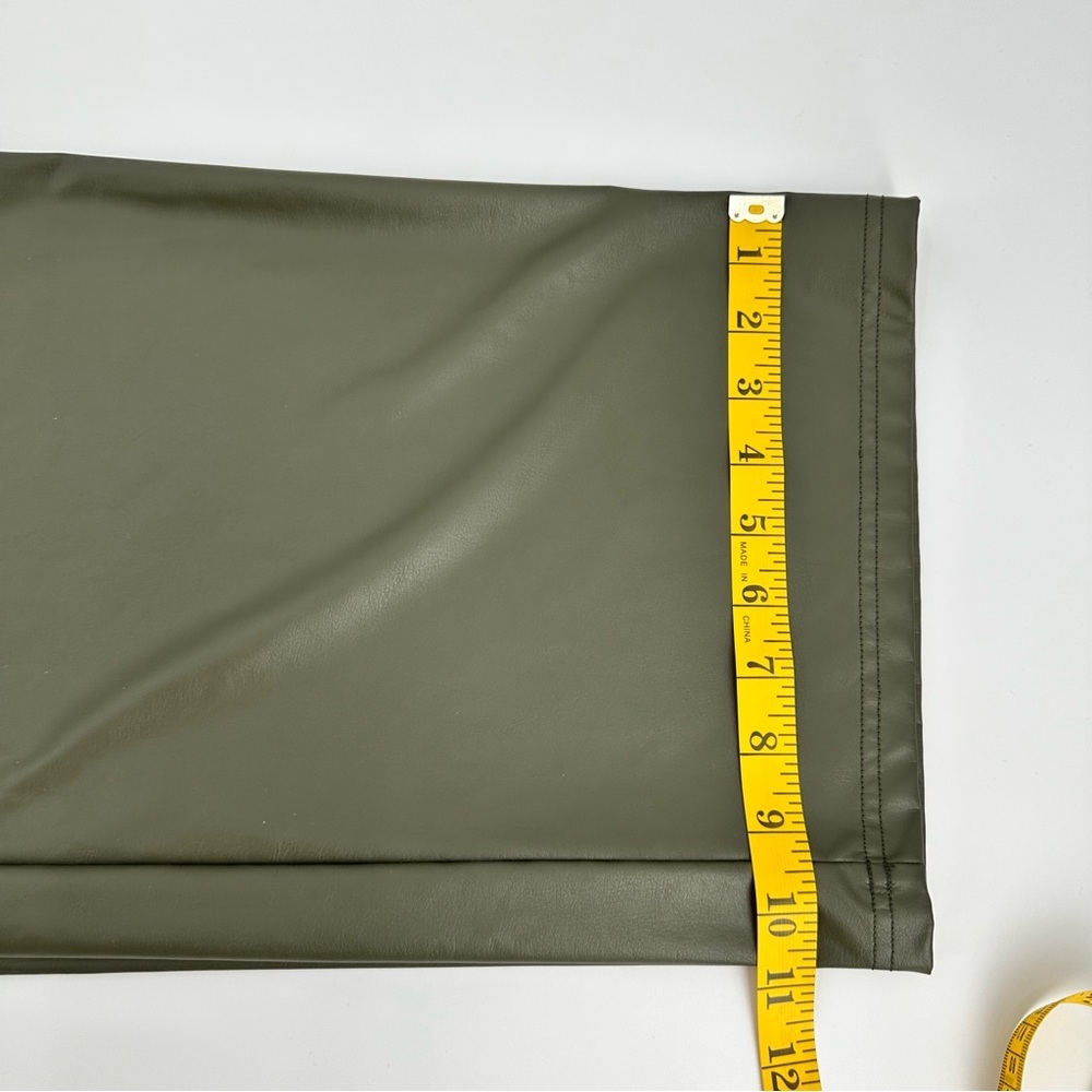 Offline by Aerie Sage Green Real Luxe Faux Leather Wide Leg Pants Size Small - Picture 13 of 13